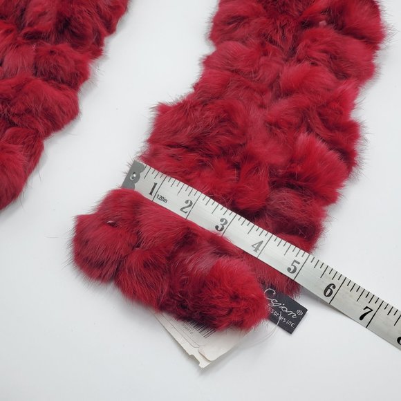 Cejon Rabbit Fur Pom-Pom Scarf - NWT - Picture 7 of 15